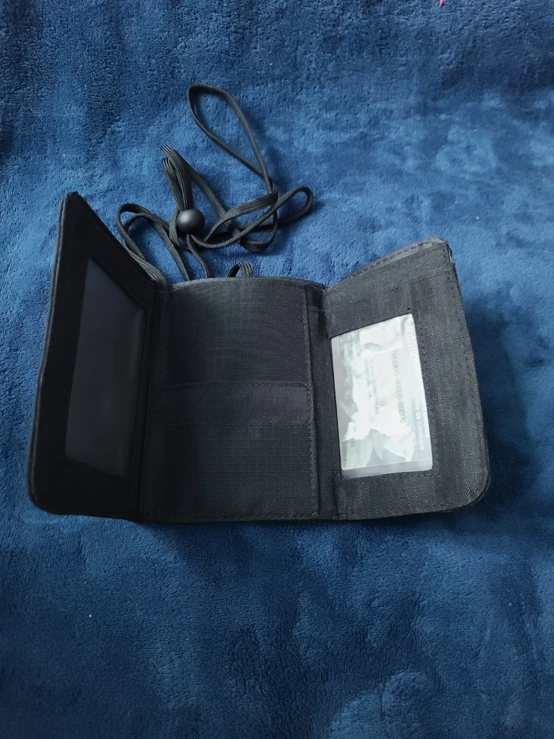 Stylize Black Travel Wallet with Lanyard
