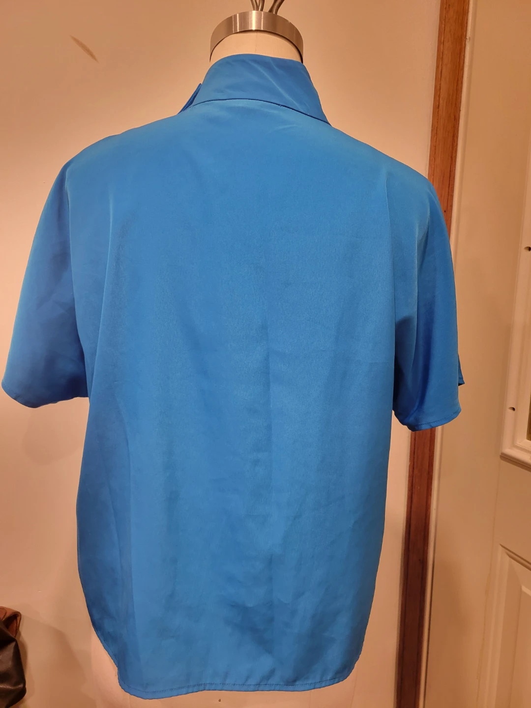 Alfani Blue Mock Neck Button Detail Top - Size S - photo 2