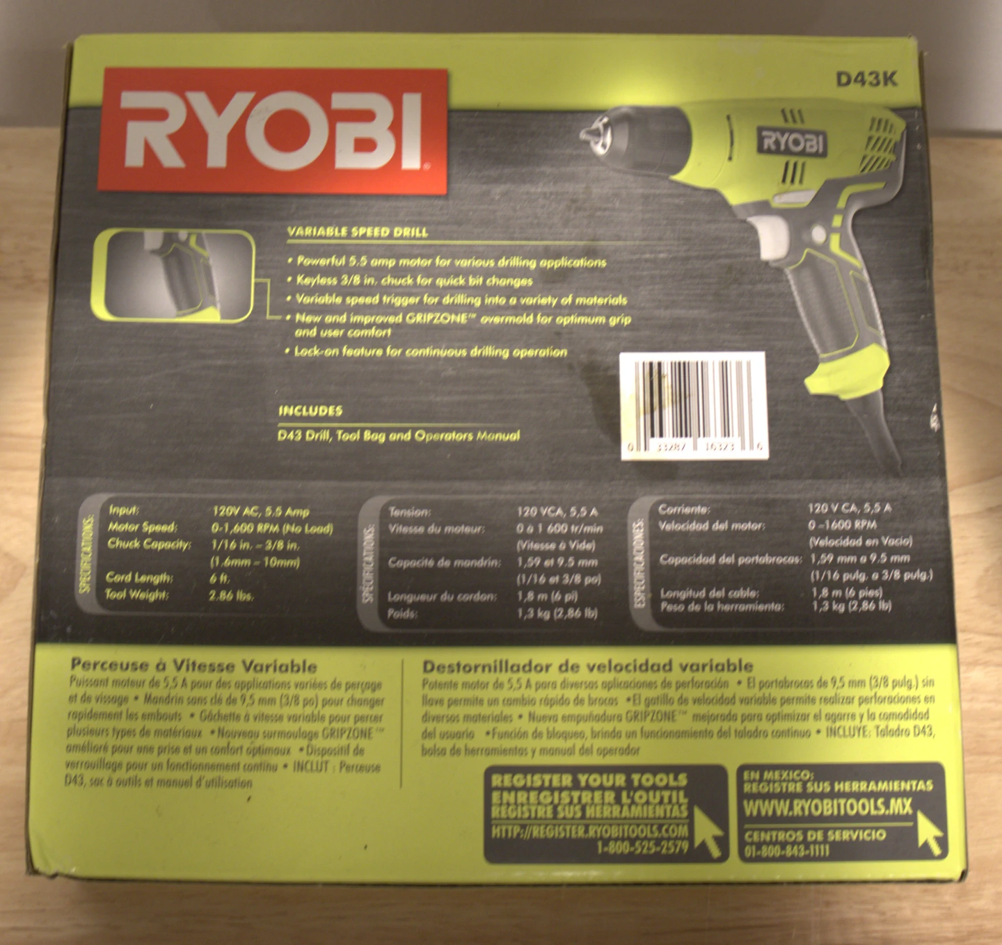 Ryobi D43K Variable Speed Drill with 5.5 Amp - photo 2