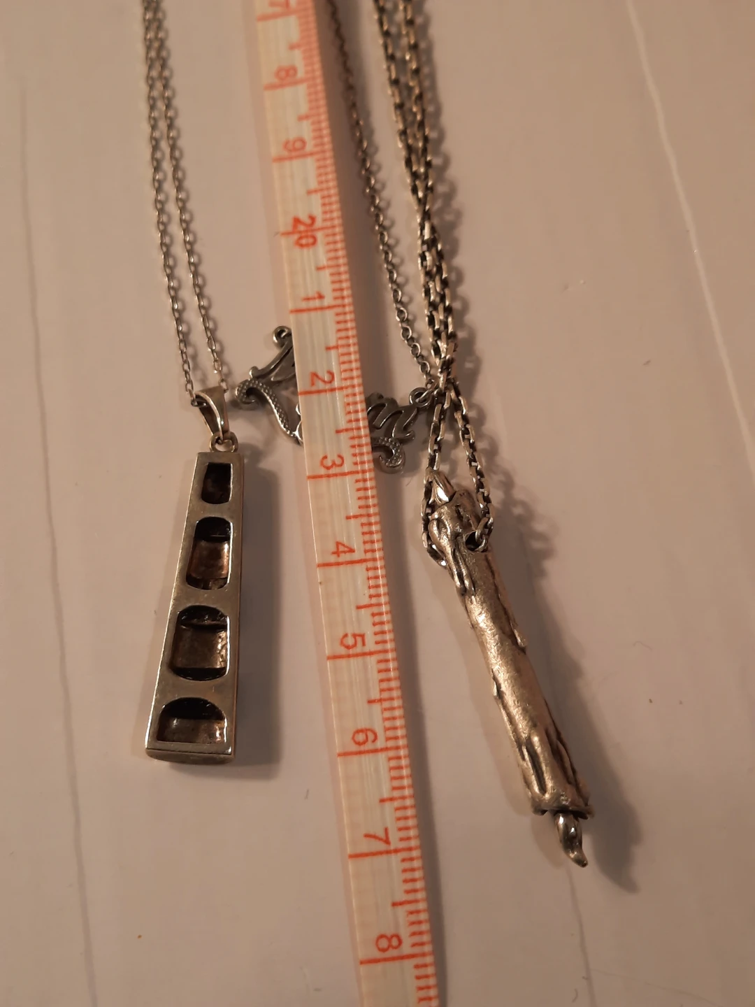 Set of 3 Necklaces925 silver: Mom, Candle, Striped Pendant - photo 5