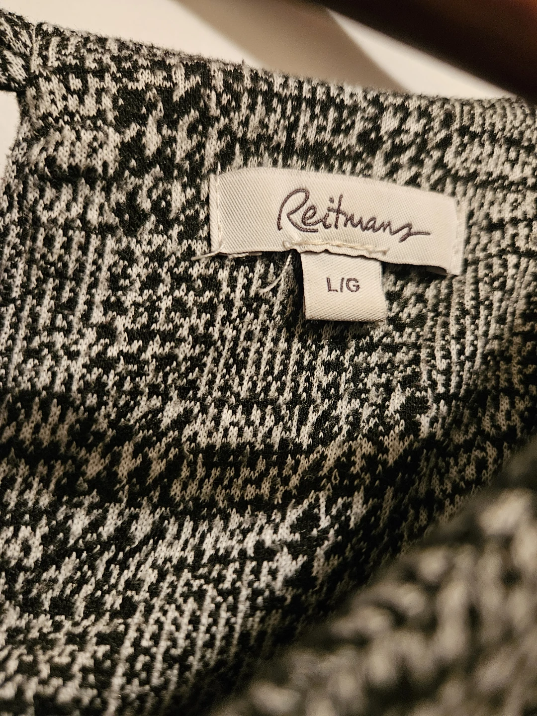 Reitmans Women's Black & White Patterned Dress - Size L - photo 2