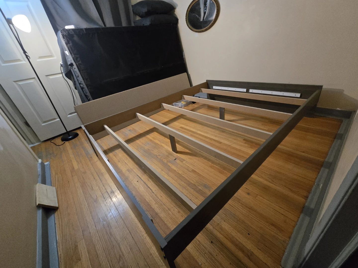 Grey Queen Size Bed Frame with Slats - photo 2