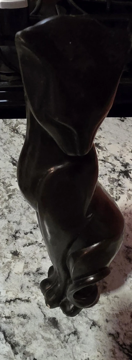 Vintage dark Bronze-Finish Cat Figurine