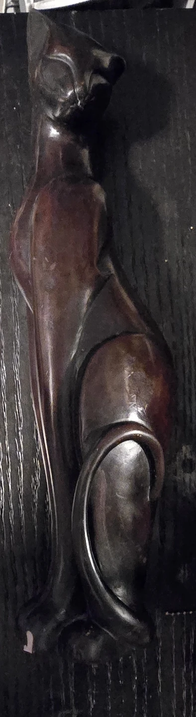 Vintage dark Bronze-Finish Cat Figurine - photo 3