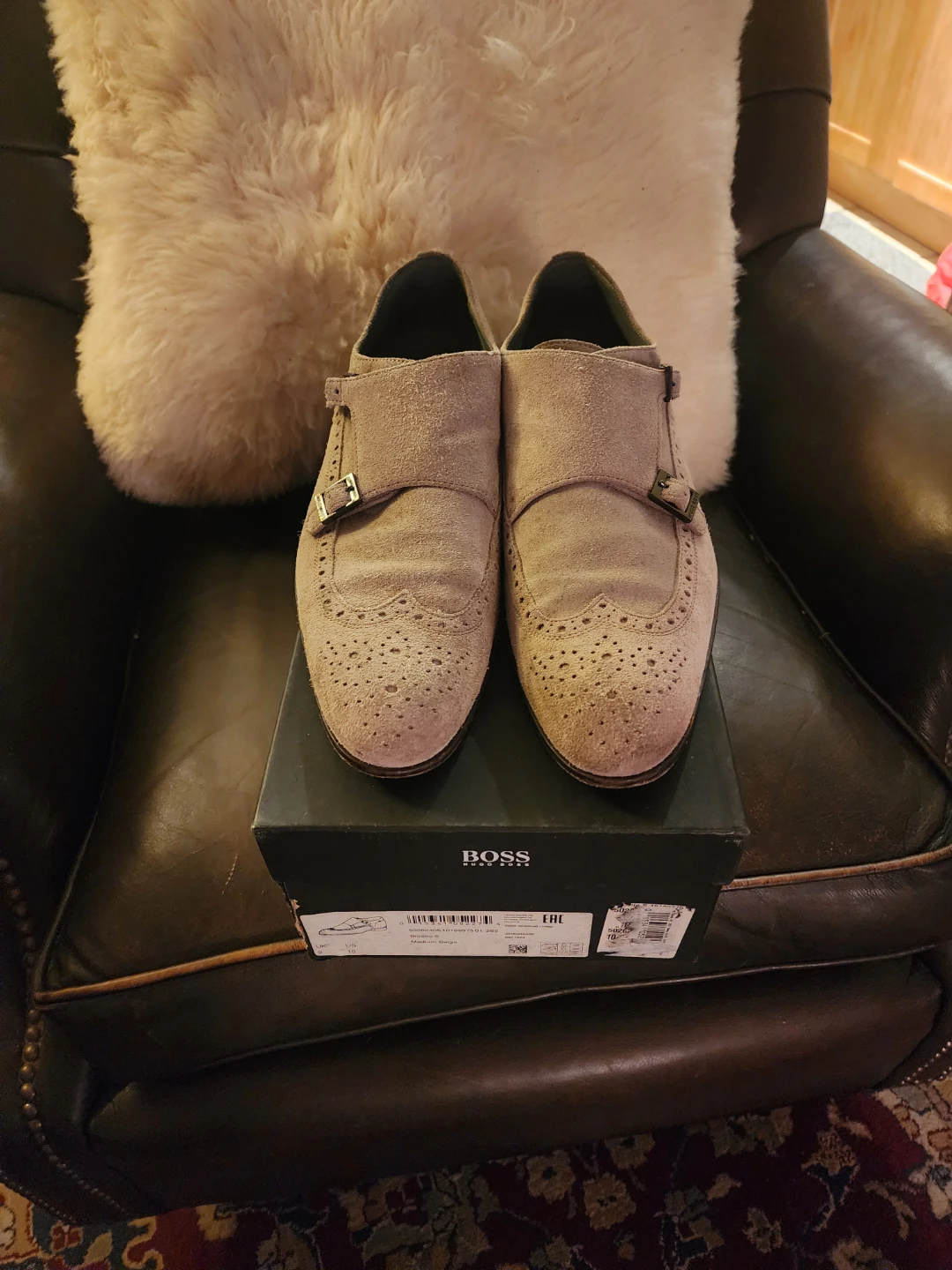 BOSS Suede Double Monk Strap Shoes - photo 2