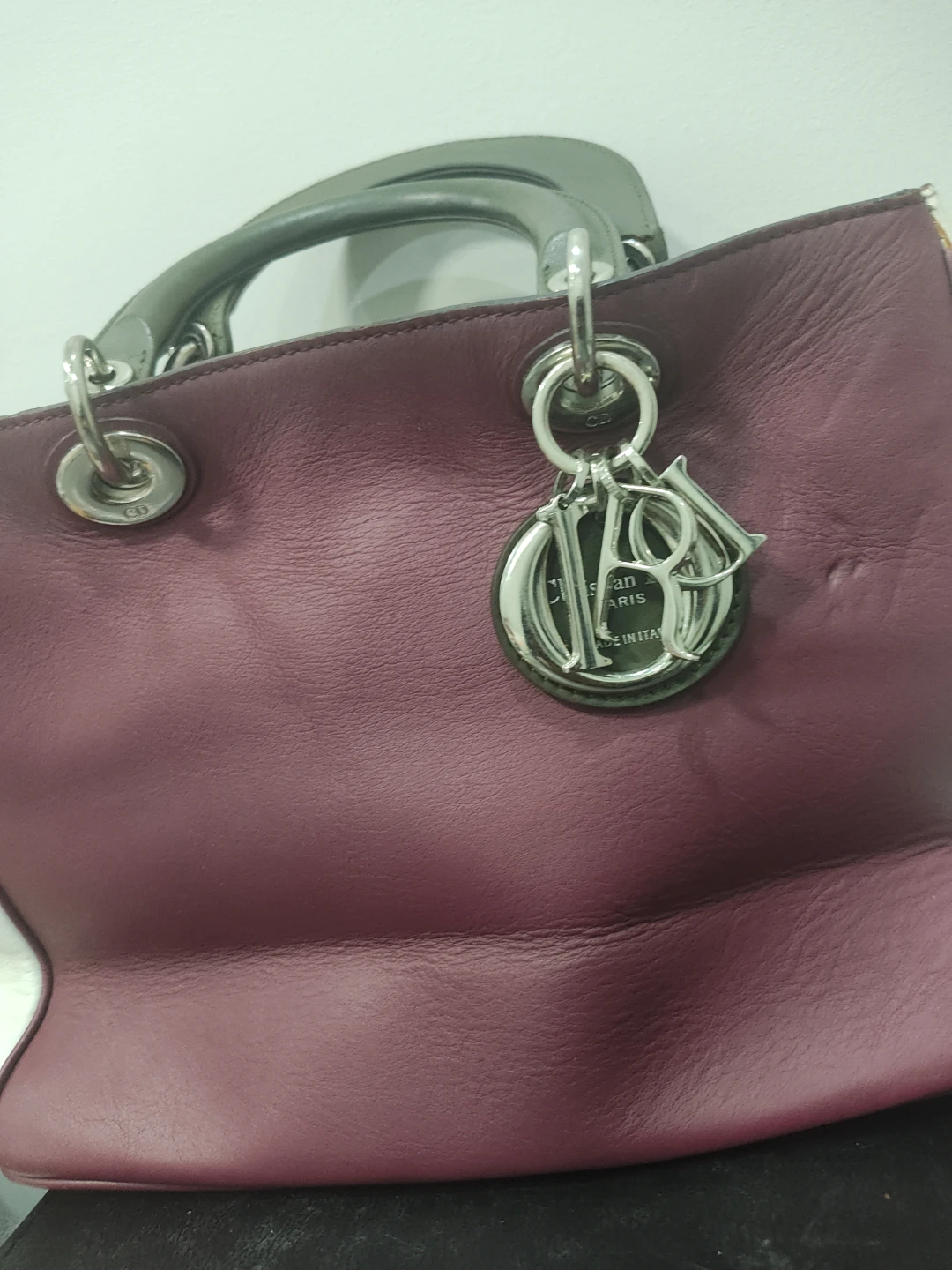 Christian Dior Diorissimo Tote pebbled Leather Bag. - photo 3