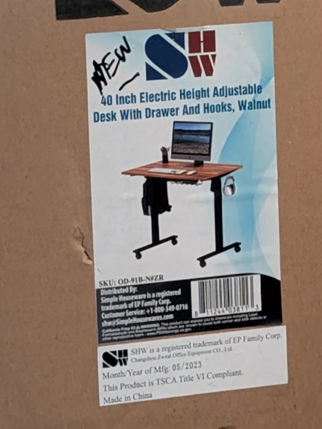 40 Inch Electric Height Adjustable Desk