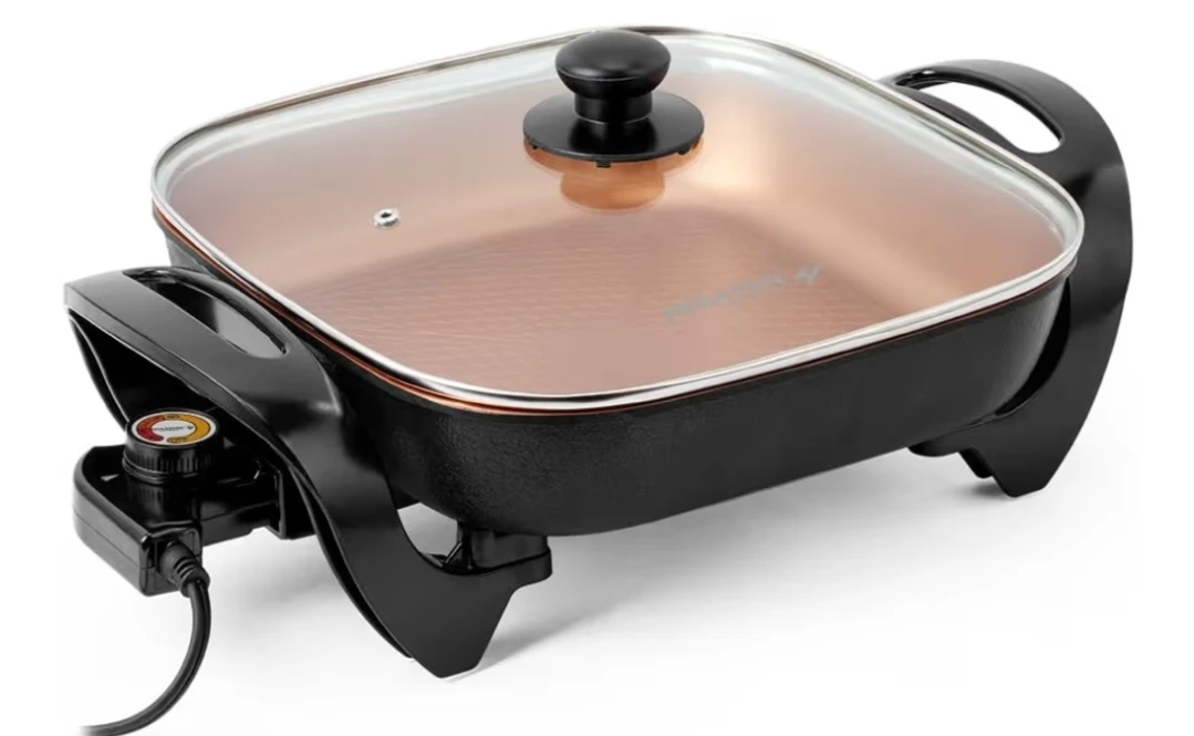 1400W Electric Skillet w/Adjustable Temp multi cooker $40