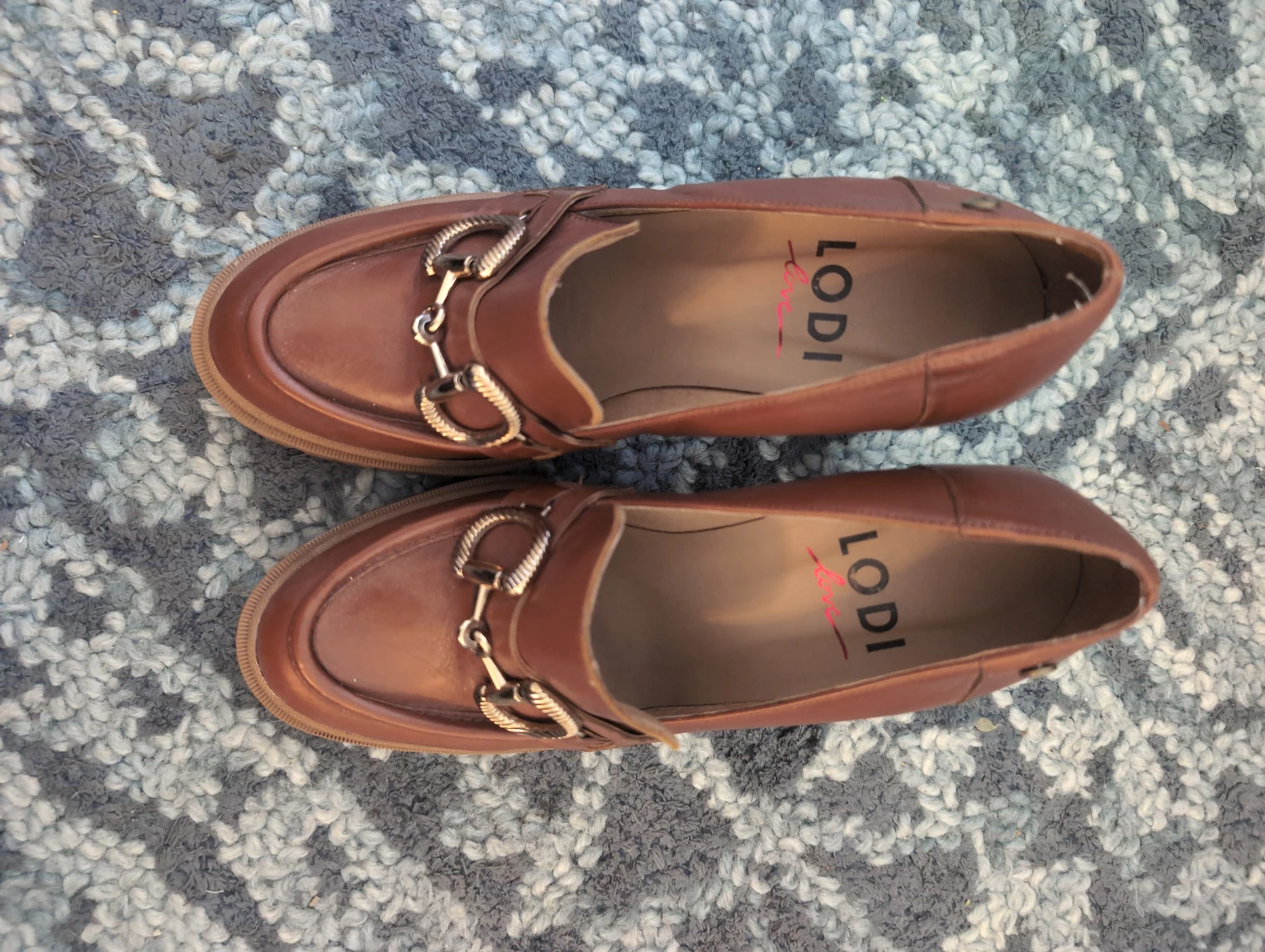 LODI Brown Leather Loafer Heels with Buckle Detail - photo 4