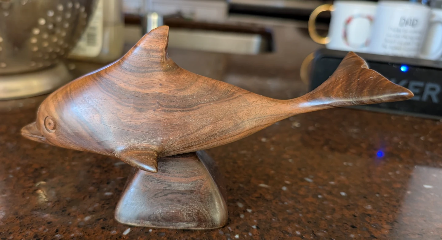 Wooden Dolphin Figurine
