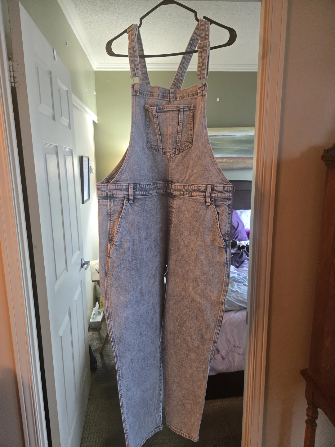 Acid Wash Denim Overalls
