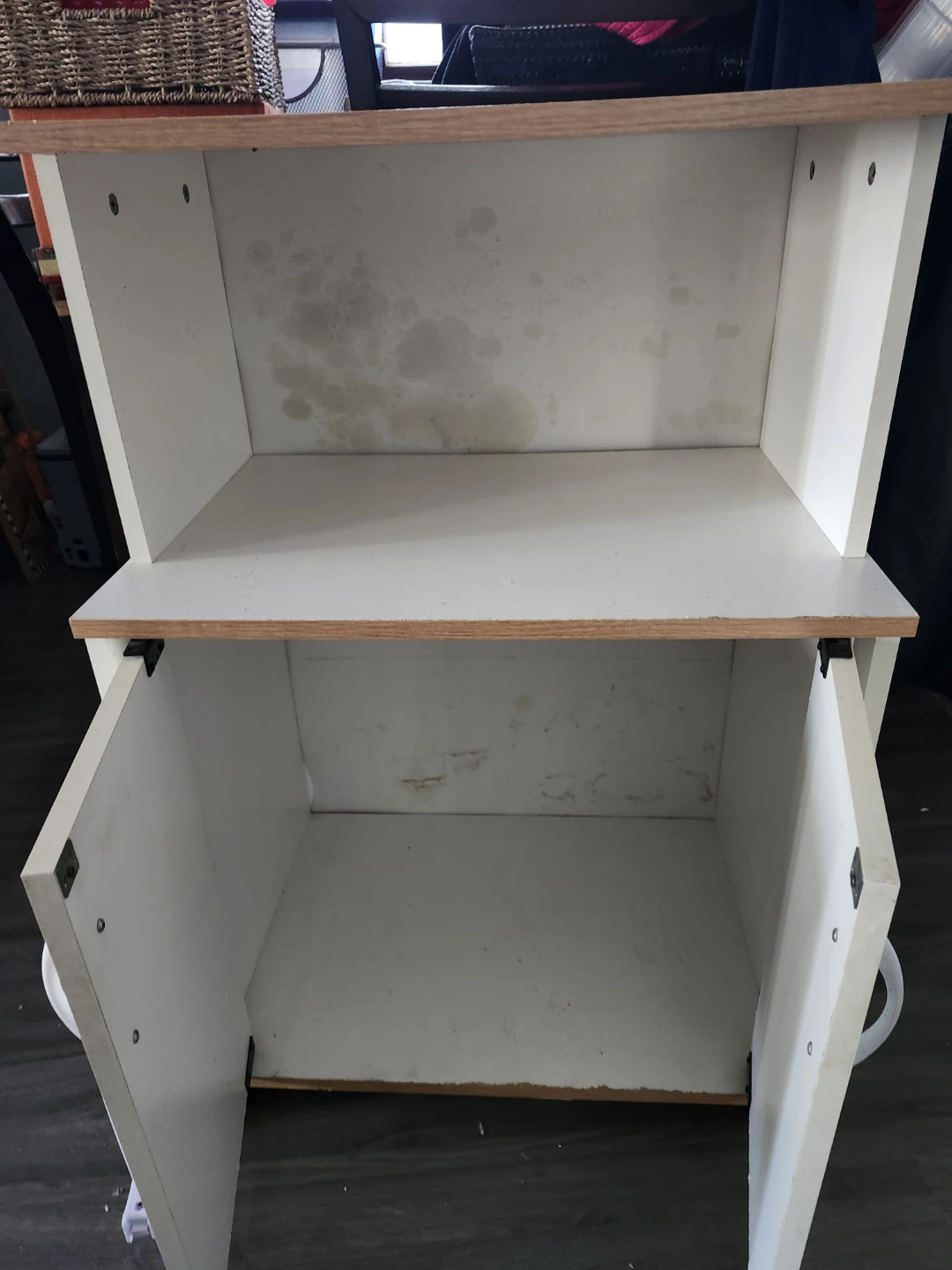 White Microwave stand with doors - photo 3