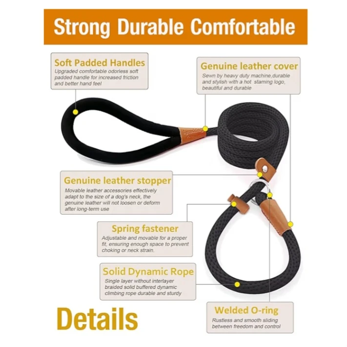 NEW!   Lynxking Slip Lead Dog Leash 6 FT x 1/2 inch - photo 3
