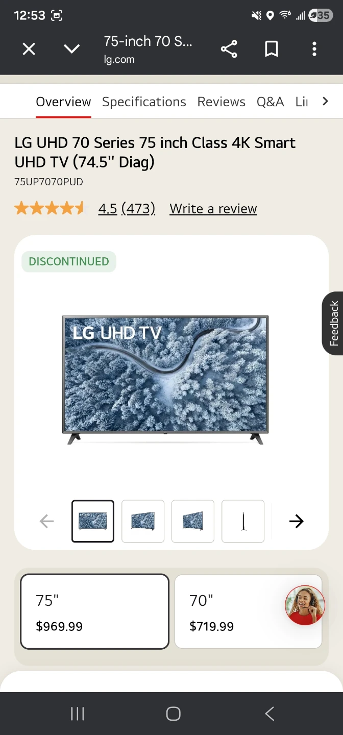 LG 75UP7070PU D 75-inch 4K Smart UHD TV - photo 5