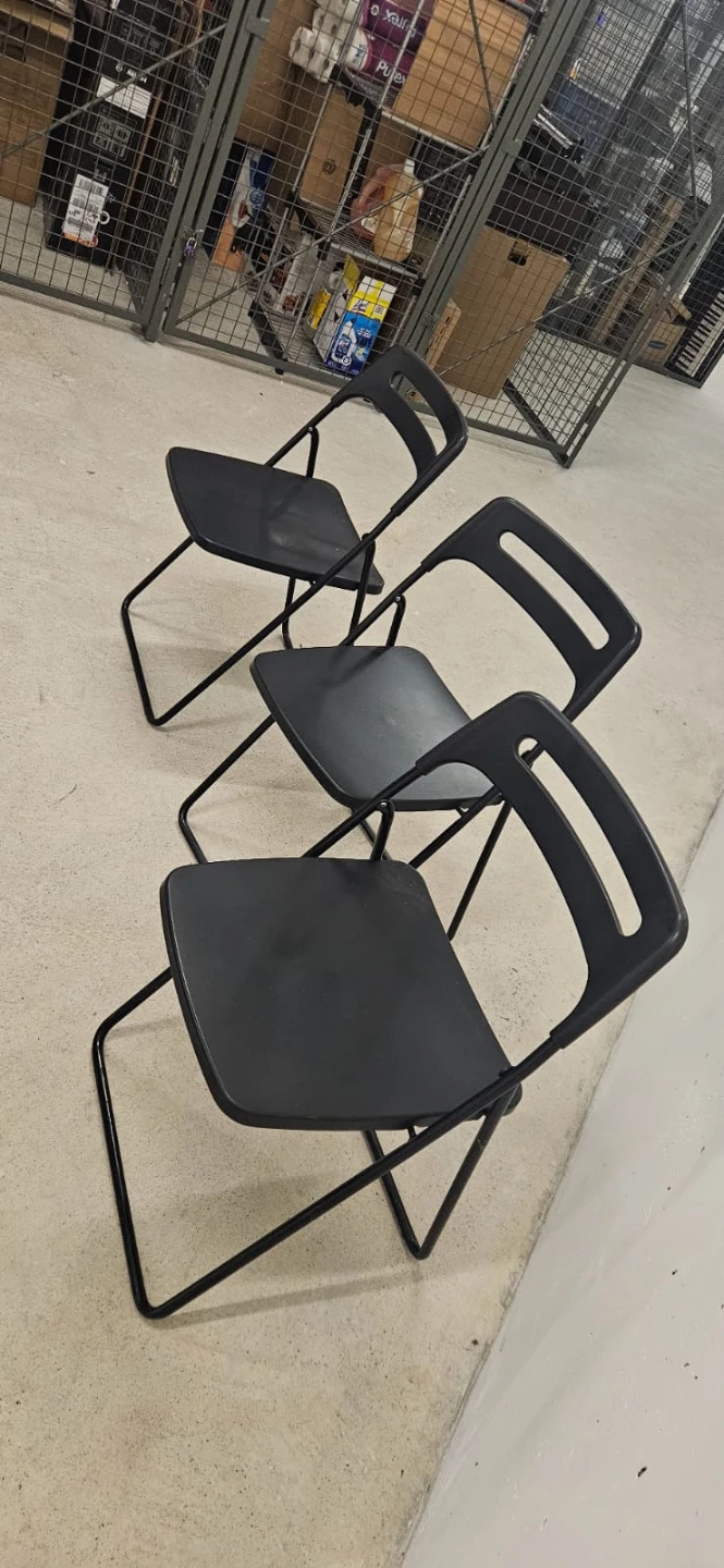 Set of 5 Black Folding Chairs