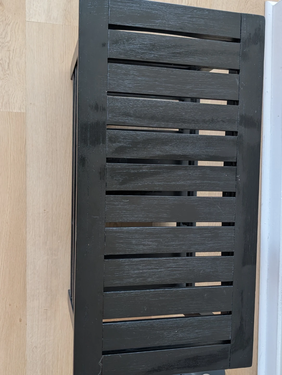 Black Wooden Bench with Shelf - photo 4
