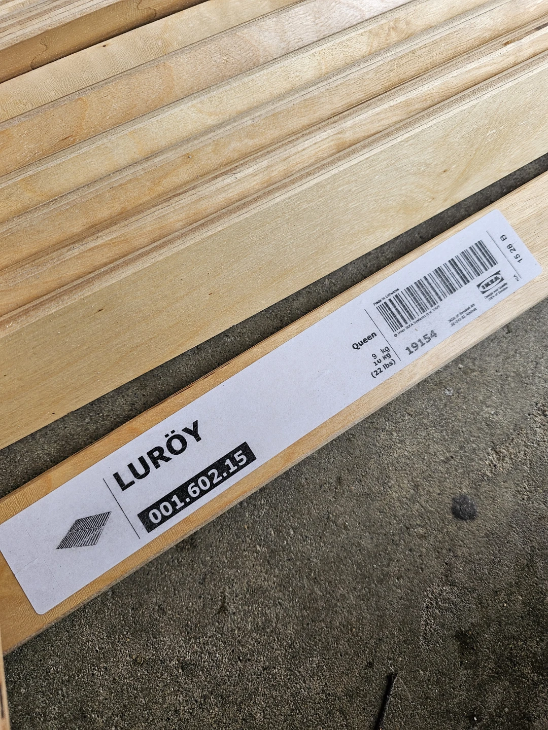Queen bed frame slats, Ikea Luroy