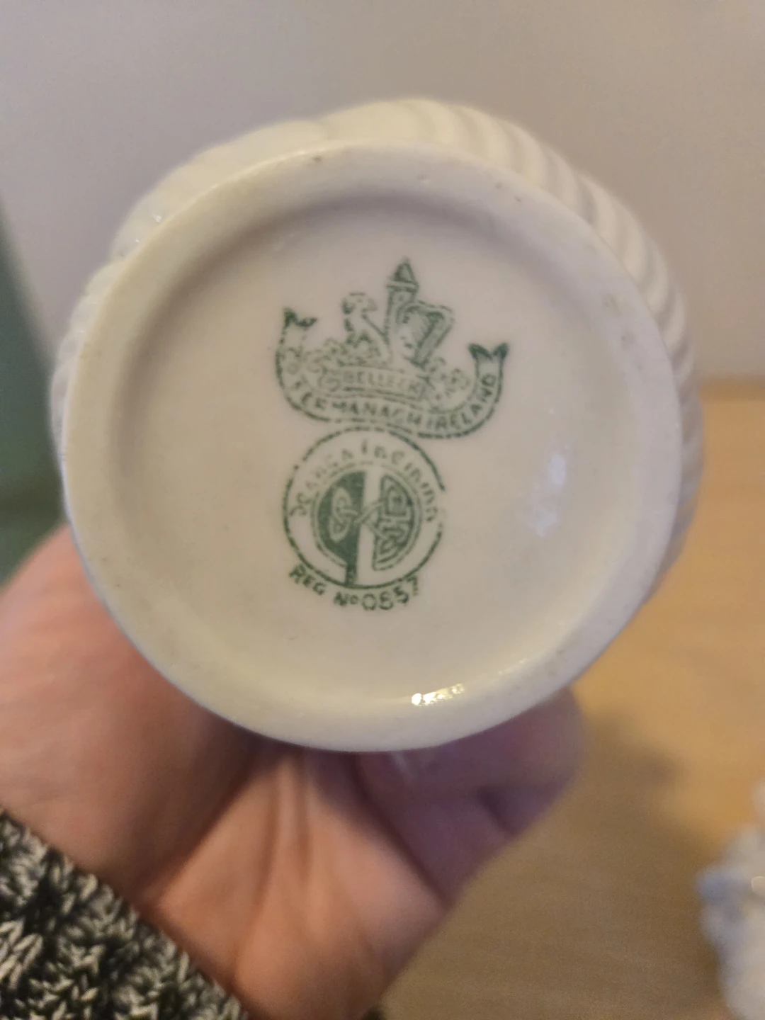 Vintage Belleek Porcelain Creamer and Sugar Bowl Set - photo 3