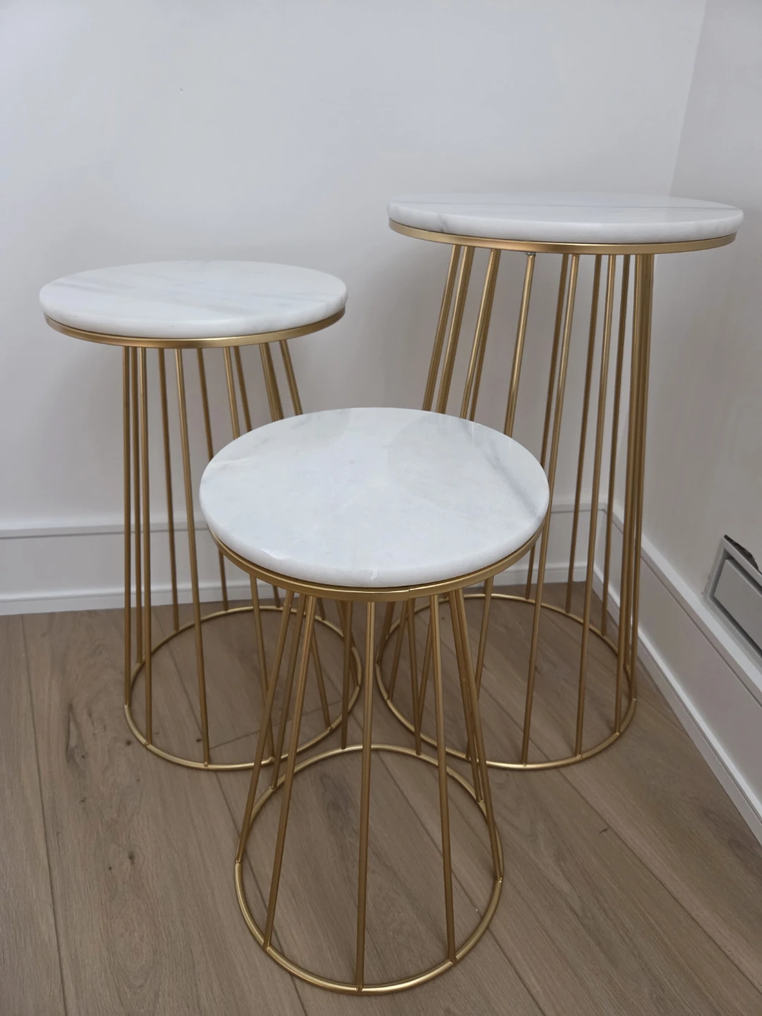 Set of 3 Marble Accent Tables