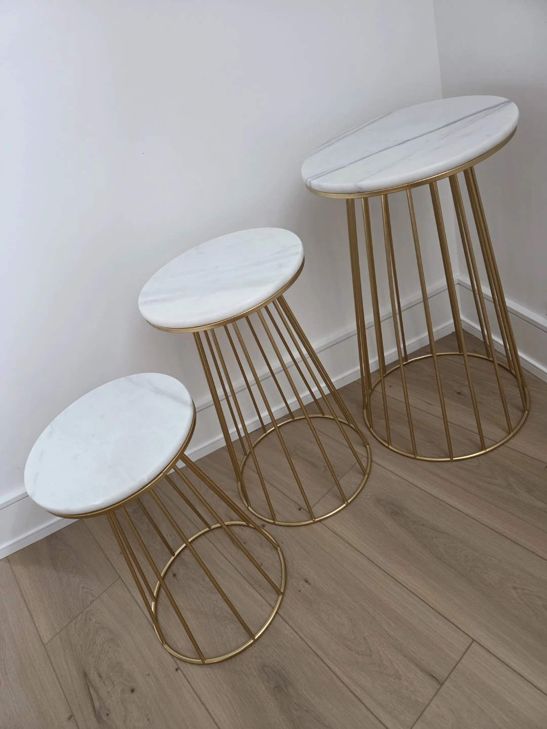 Set of 3 Marble Accent Tables - photo 3