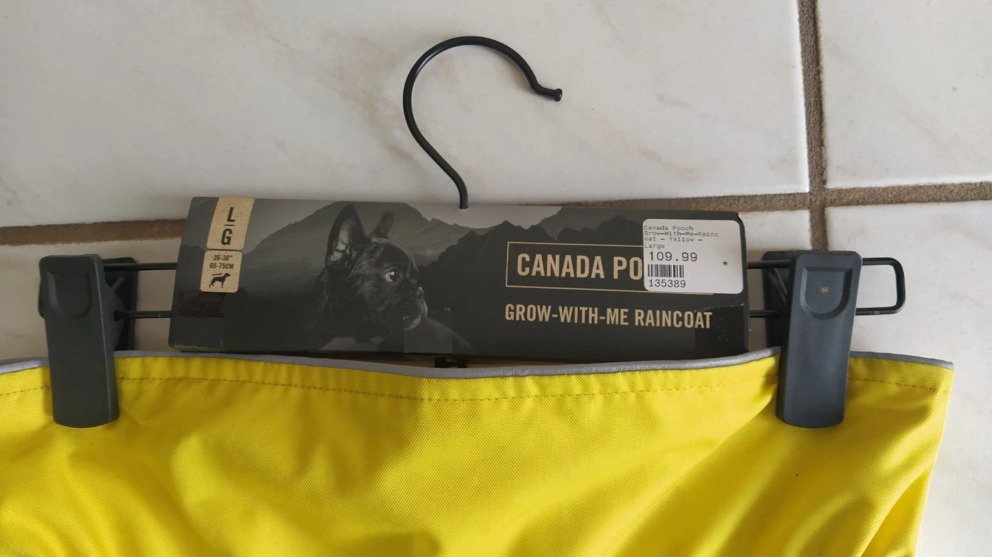Canada Pooch Grow-With-Me Yellow Raincoat - Large