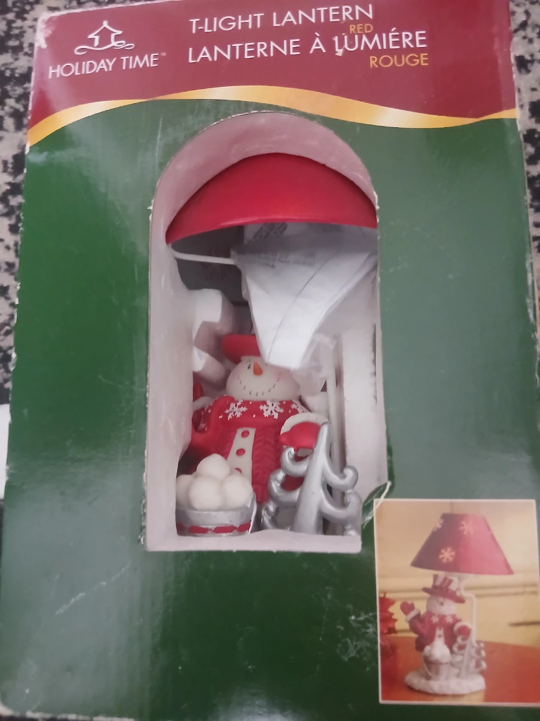 Holiday Time T-Light Lantern Snowman Decor