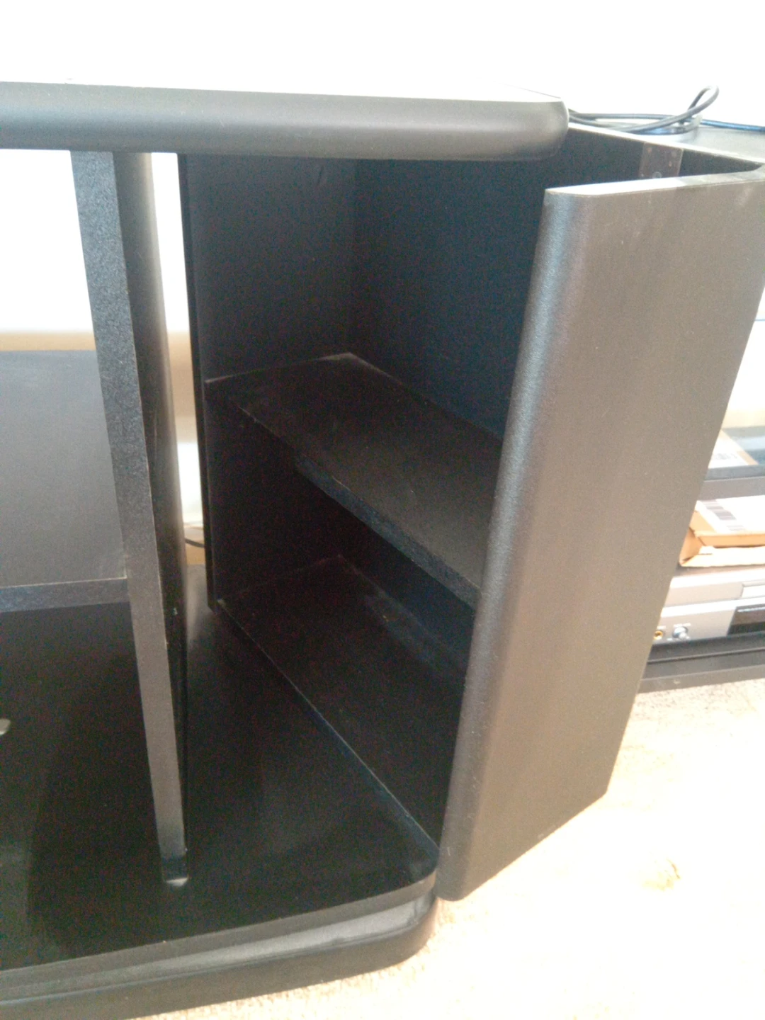 Black TV Stand with Glass Door - photo 2