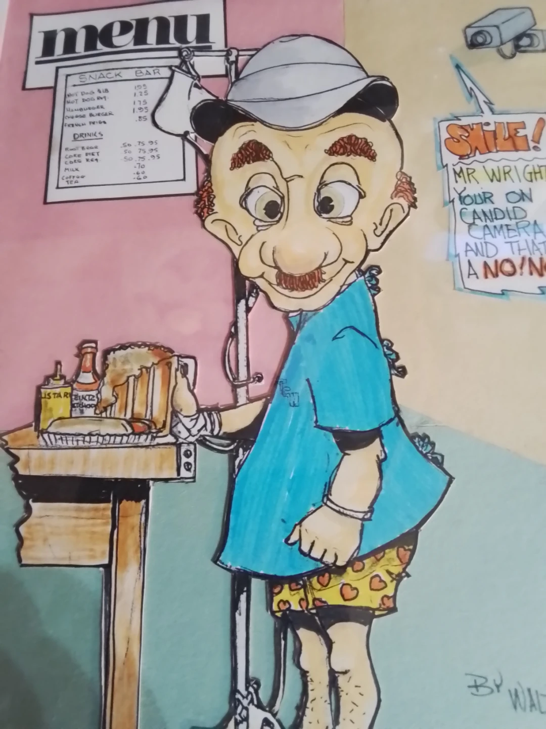 Vintage Cartoon Sketcher Artist Signed Walt Wright 17" x 13" - photo 4