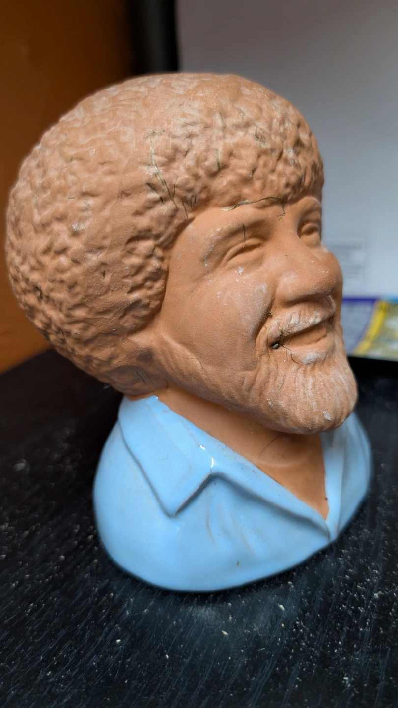 Bob Ross Head Figurine