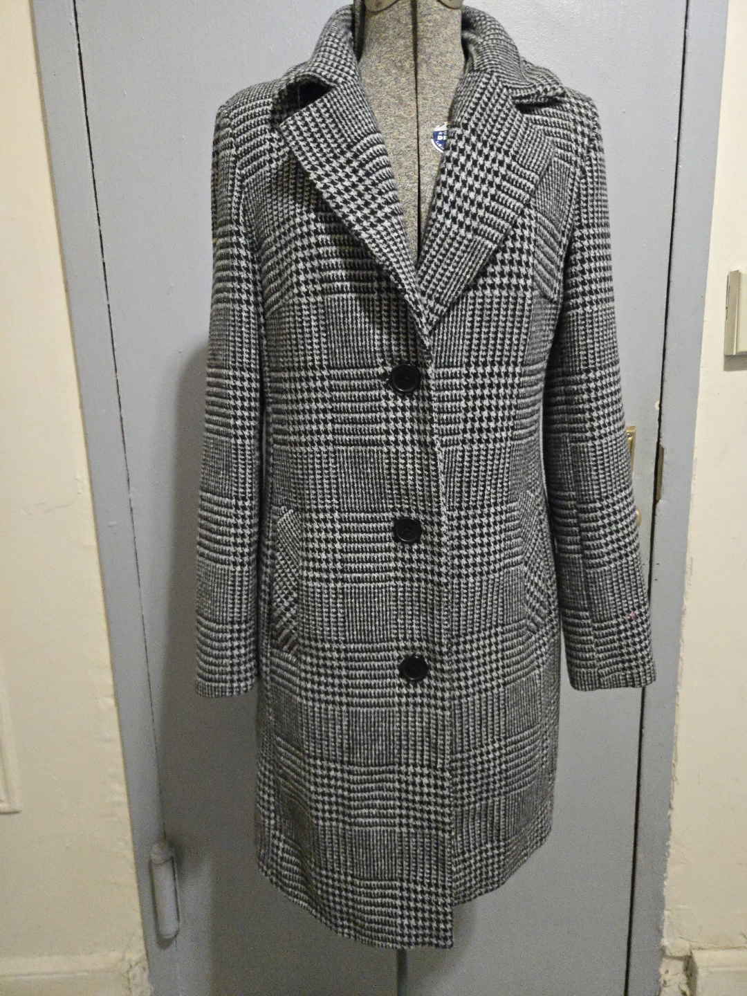 Kendall + Kylie Women's Houndstooth Trench Coat - Size M - photo 2