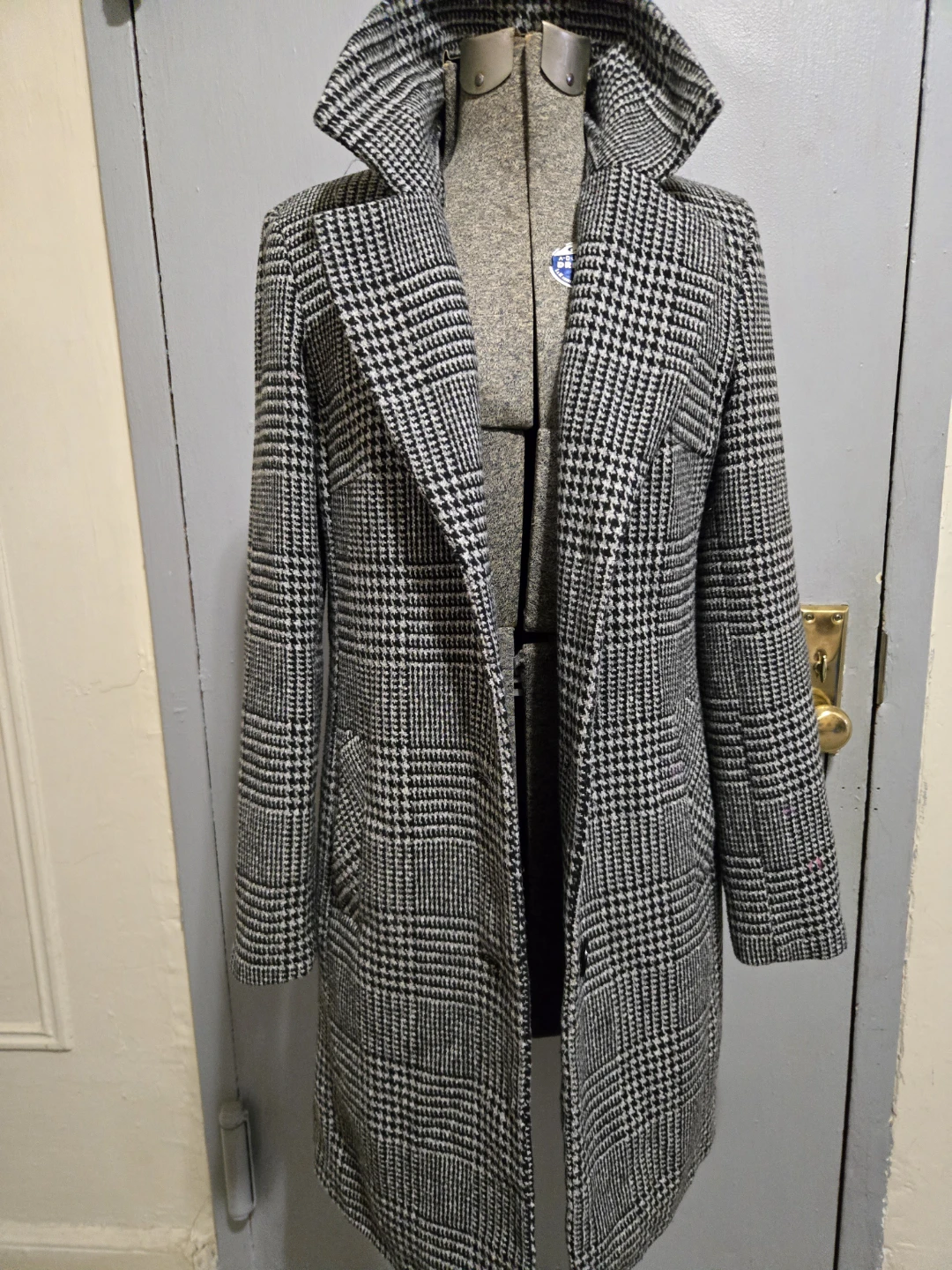 Kendall + Kylie Women's Houndstooth Trench Coat - Size M - photo 3