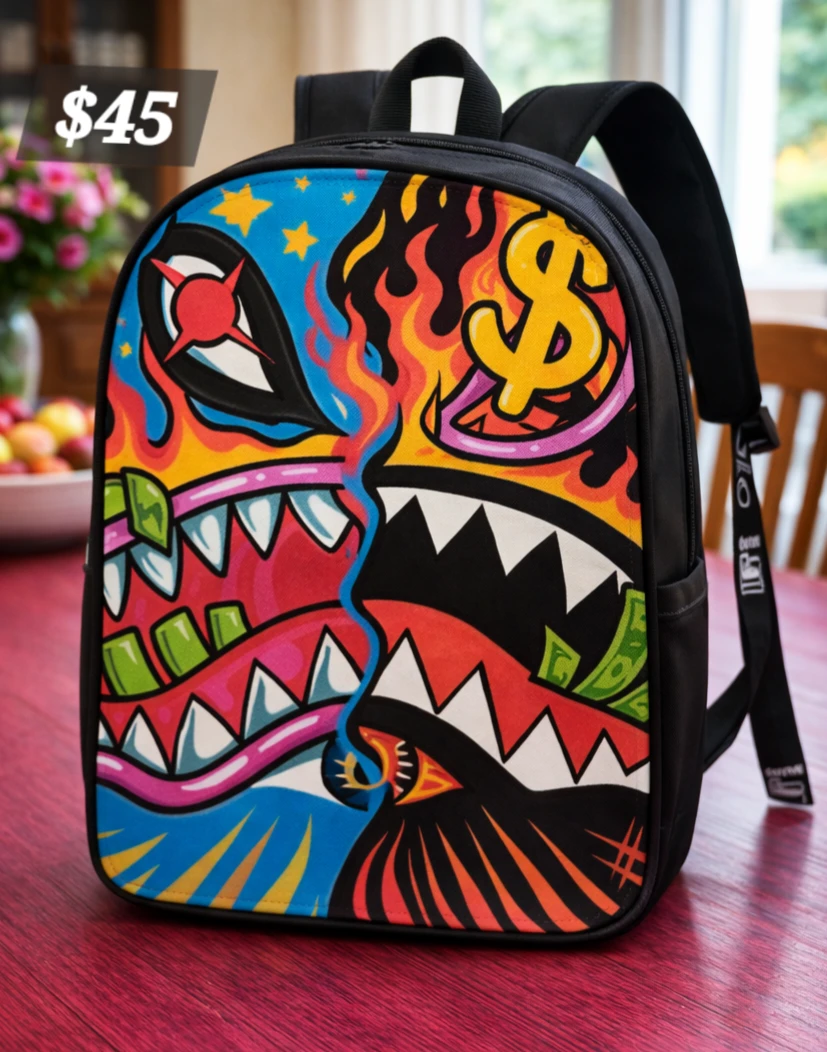 Graffiti Shark Mouth Backpack - photo 2