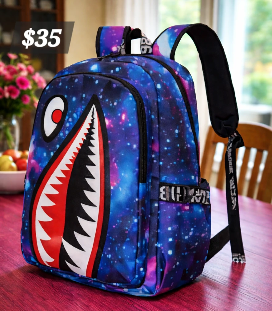 Graffiti Shark Mouth Backpack - photo 3
