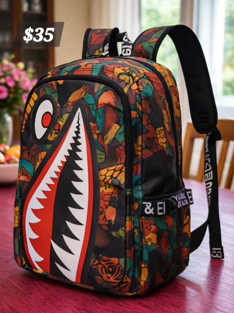Graffiti Shark Mouth Backpack - photo 4