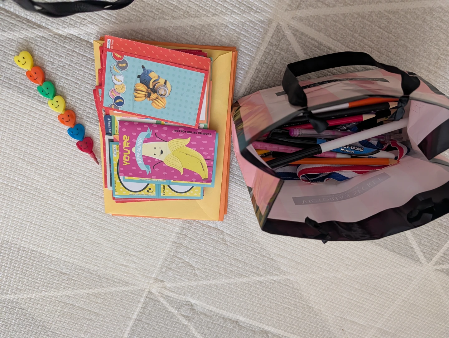 Victoria's Secret Bag with Pens, Markers, and Cards