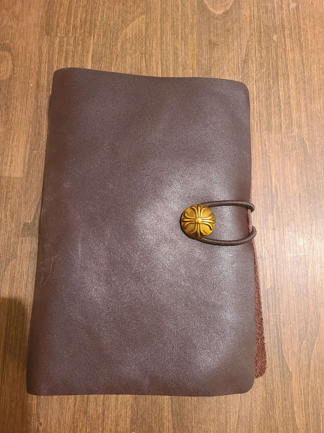 Brown Leather & Canvas Organizer clutch
