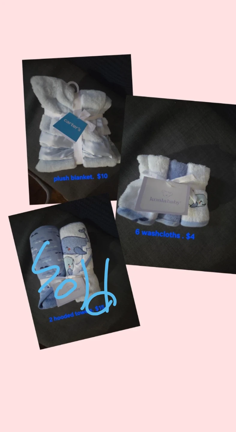 Carter's plush baby blanket and Koala Baby towels & washcloths