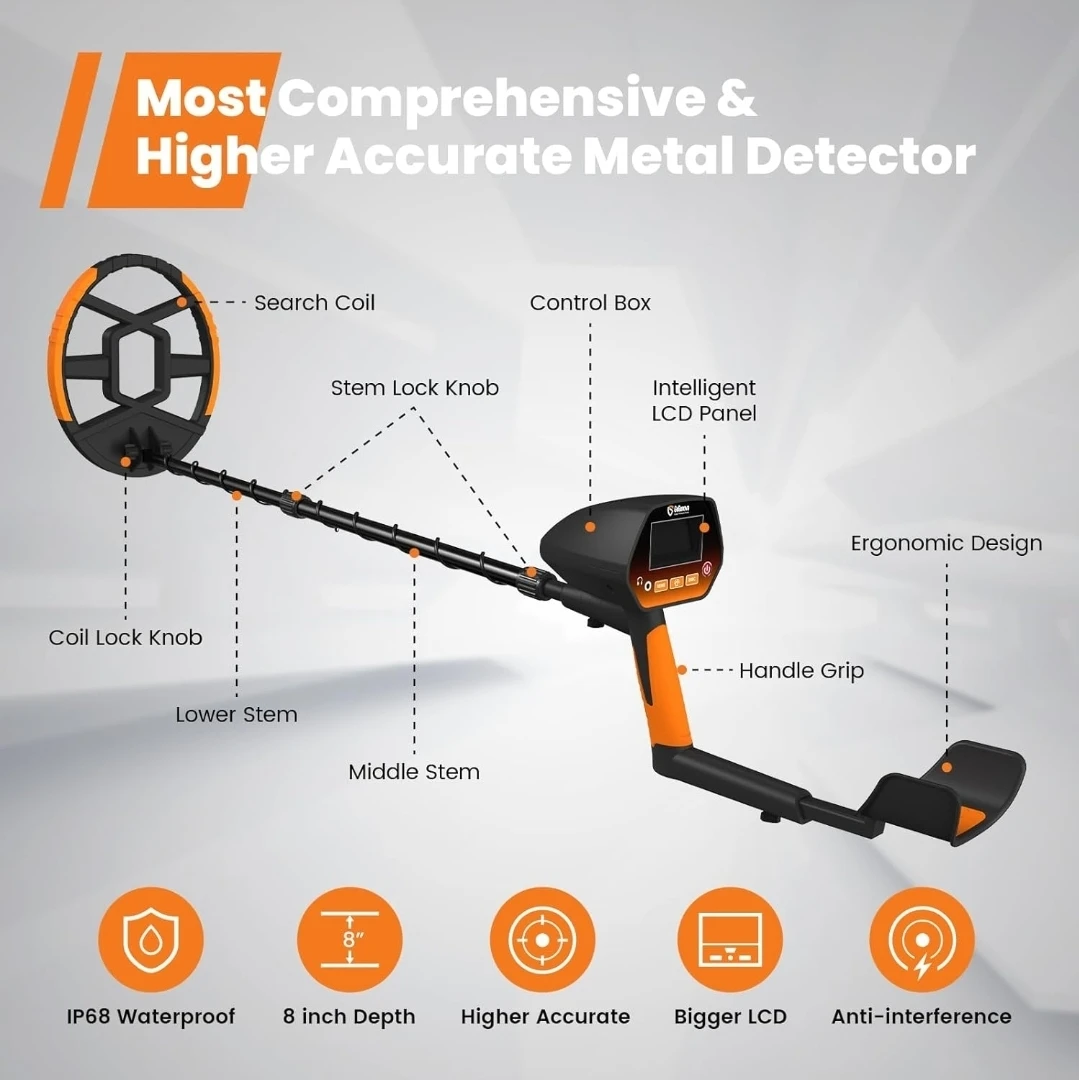GoGonova Metal Detector with 8-inch Waterproof Search Coil - photo 2