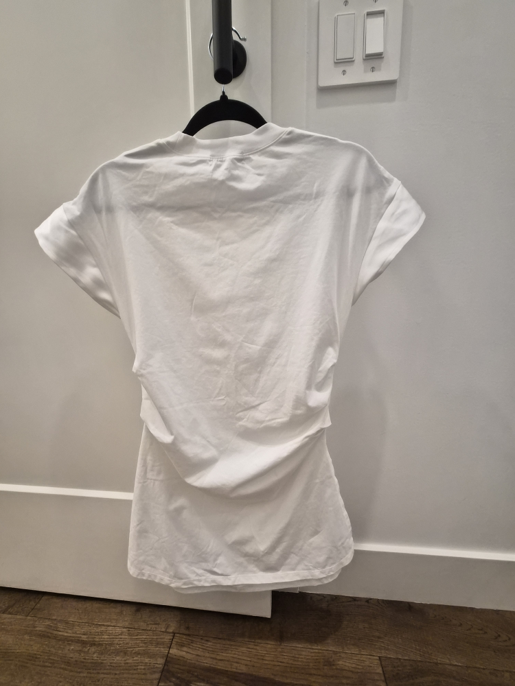 URBAN REVIVO White Ruched T-Shirt Dress XL - photo 2