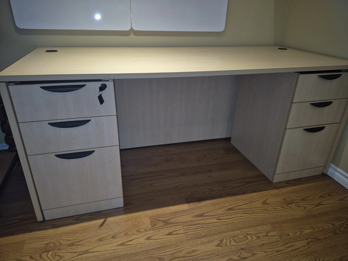 Maple Finish Desk with Drawers