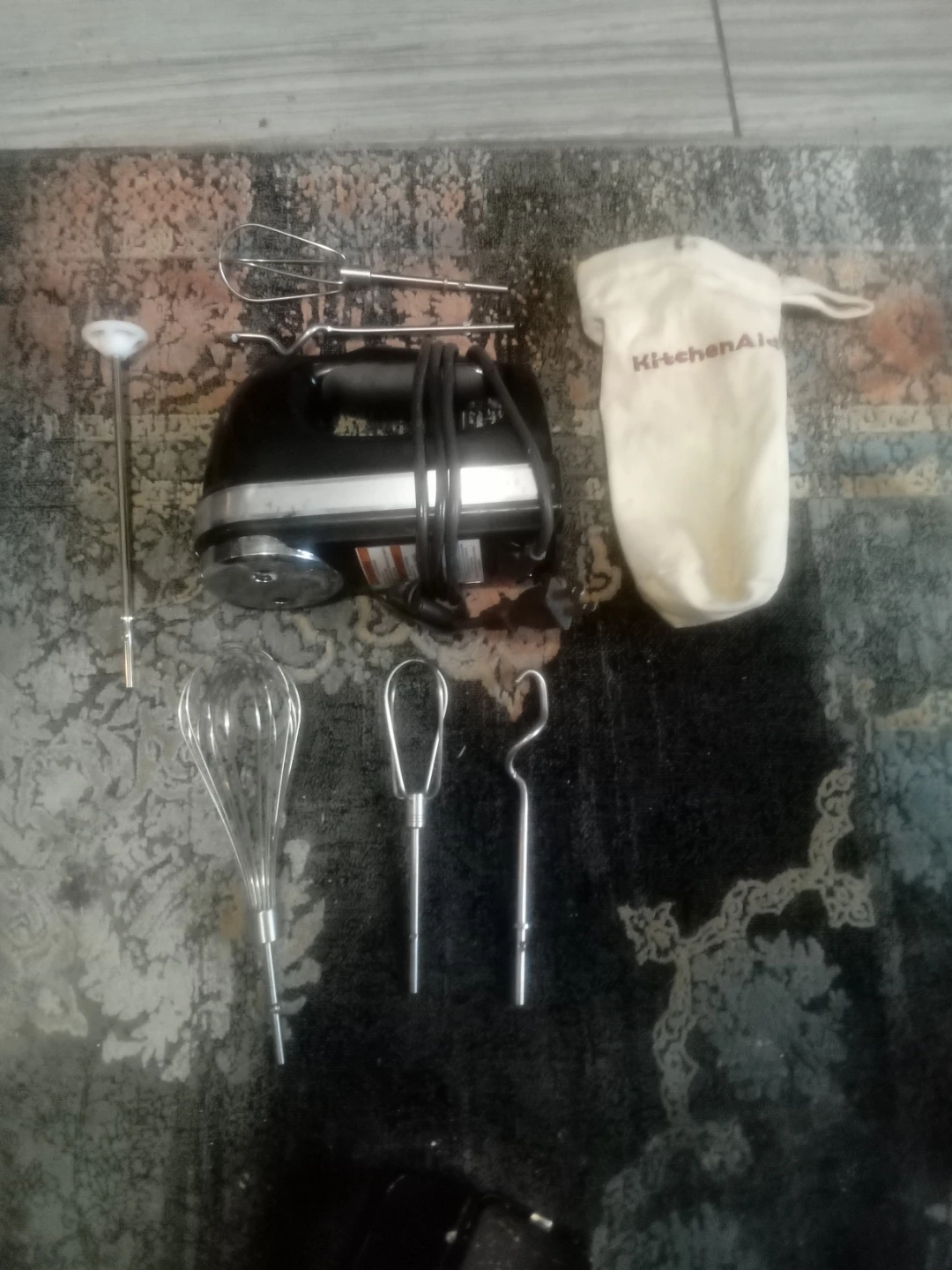 KitchenAid Black Hand Mixer with Accessories