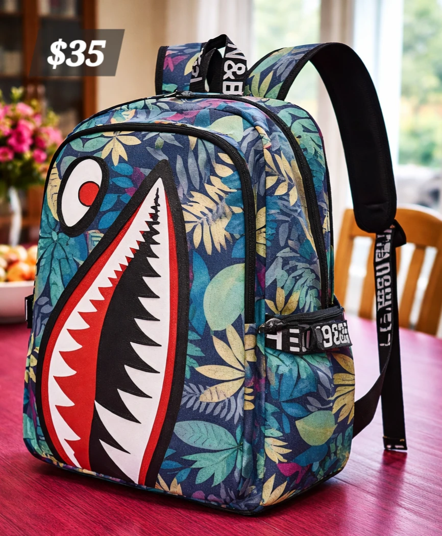 Graffiti Shark Mouth Backpack - photo 5
