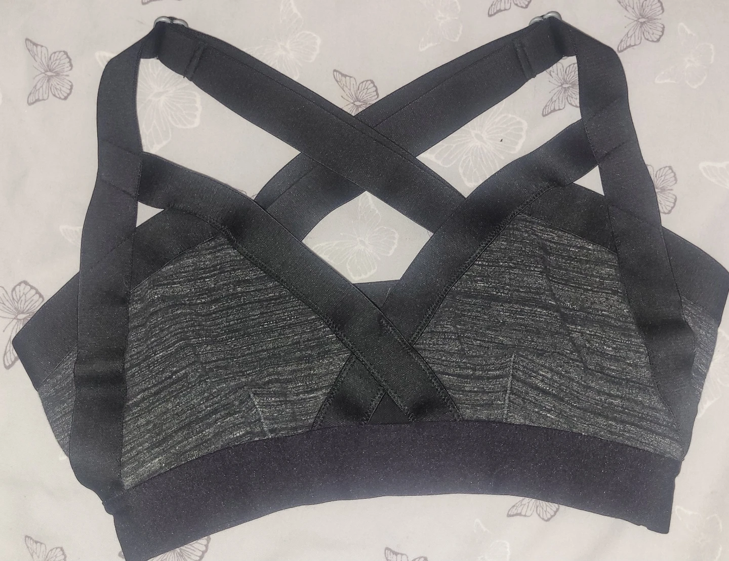 Community Sports Bra - Black Heathered Medium