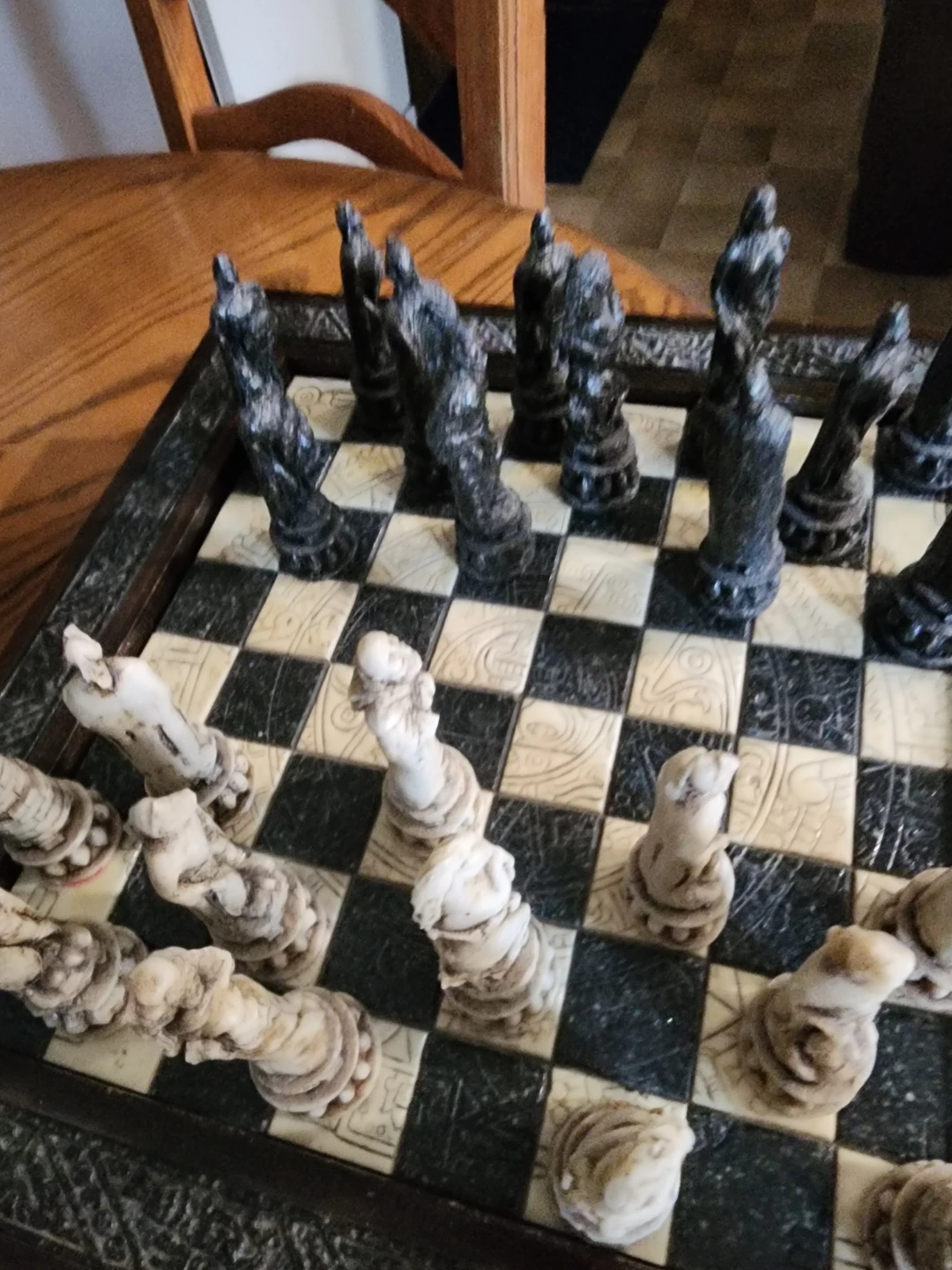 Decorative Chess Set with Intricate Carvings - photo 3