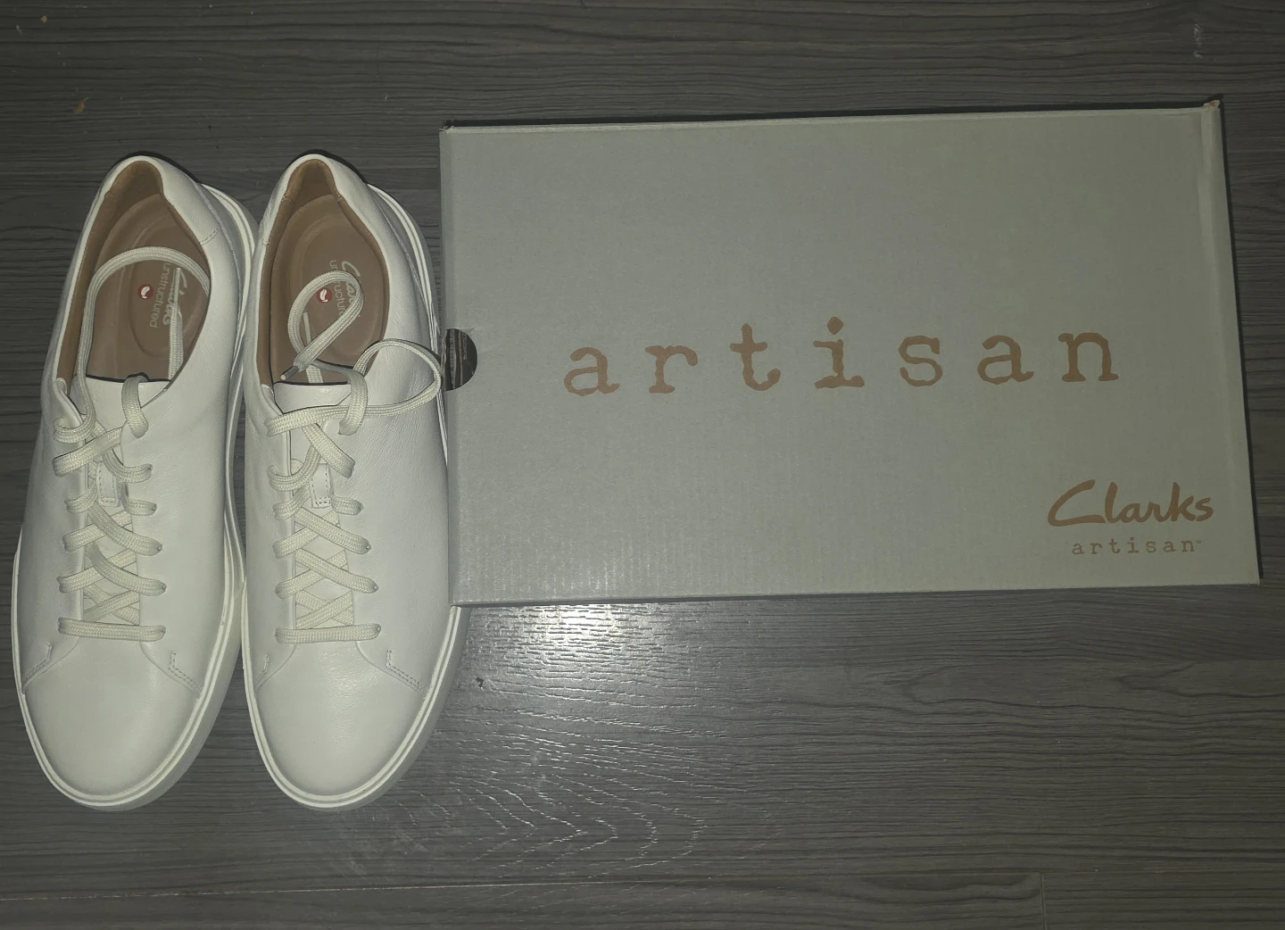 Brand New Clarks Men's white  Causal Sneakers (Size 47)