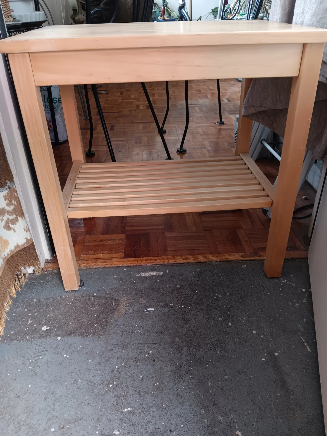 🥕Ikea Wooden Side Table with Shelf - photo 2