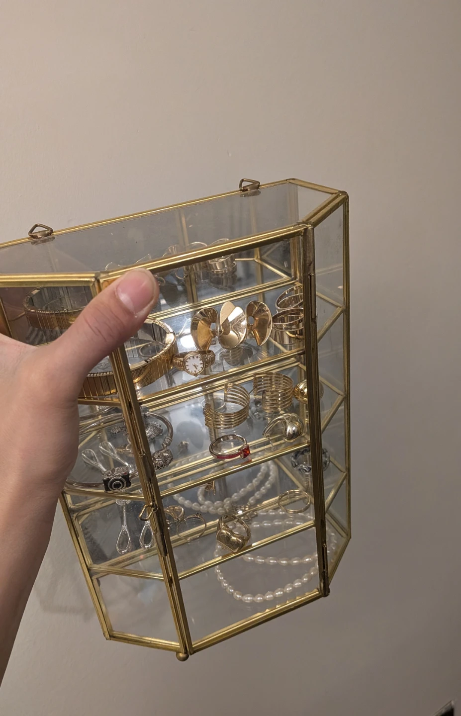 Glass and Gold Jewelry Display Box