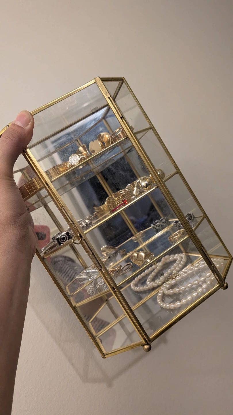 Glass and Gold Jewelry Display Box - photo 2