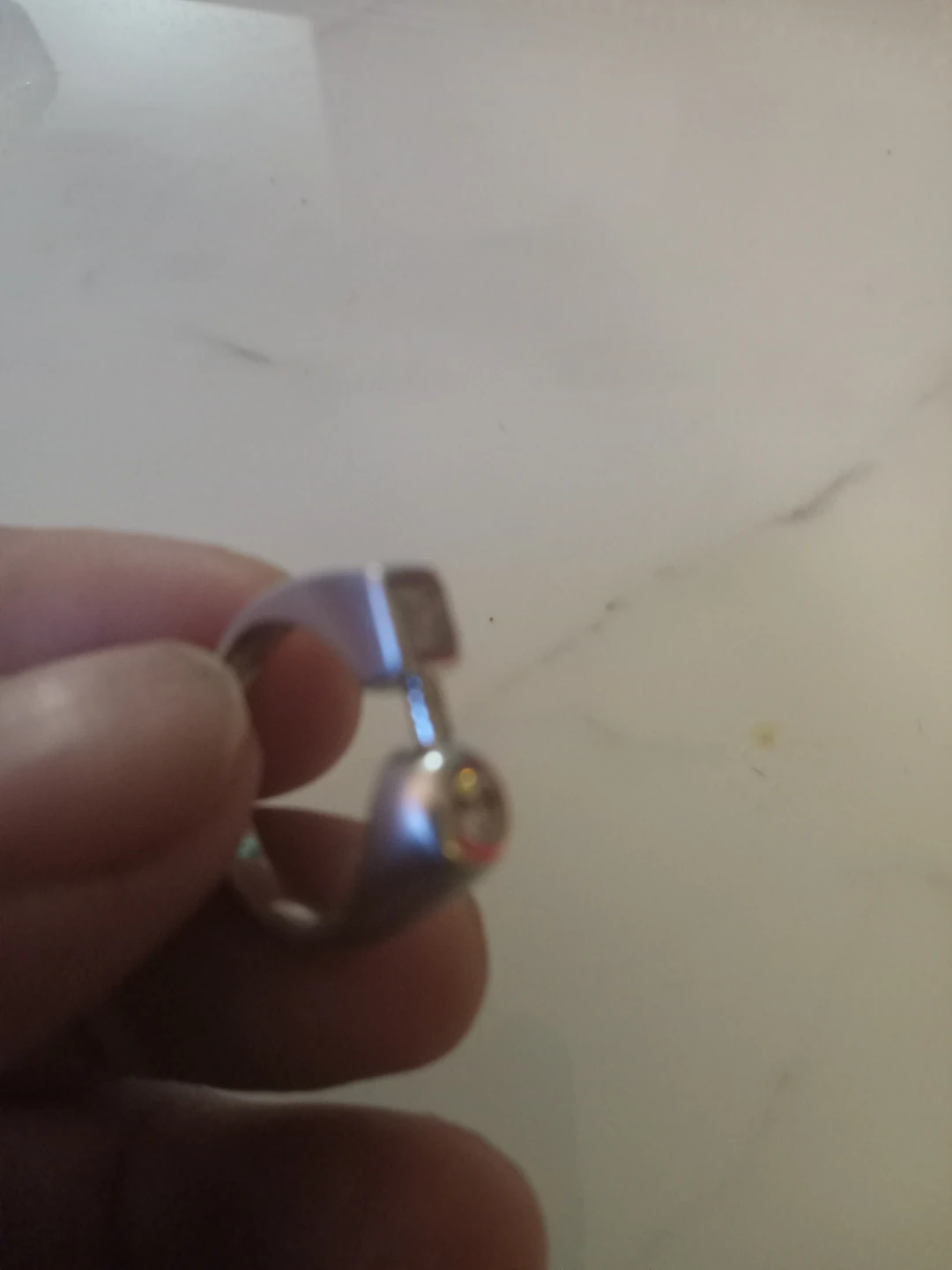Silver Ring with Square and Round Gems - photo 4