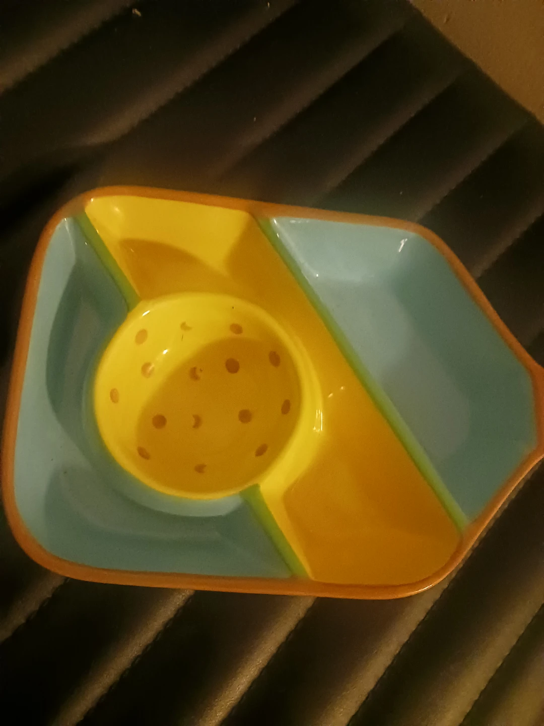 🧡Hand-painted Elements Ceramic  Serving Tray - photo 4